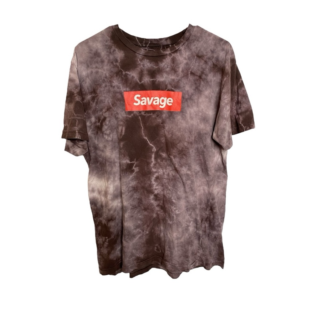 ACE APPAREL Black and Grey “Savage”Graphic Short Sleeve Tee